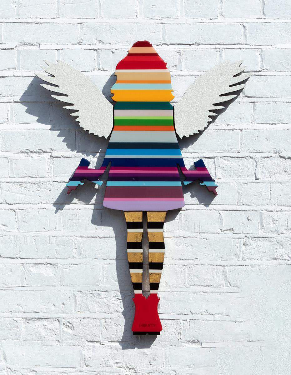 Angel Cake - Diamond Dust Wings I - Original Wall Sculpture - SOLD by artist Lhouette - Wyecliffe Galleries