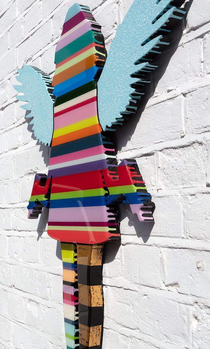 Angel Cake - Diamond Dust Wings II - Original Wall Sculpture - SOLD by artist Lhouette - Wyecliffe Galleries