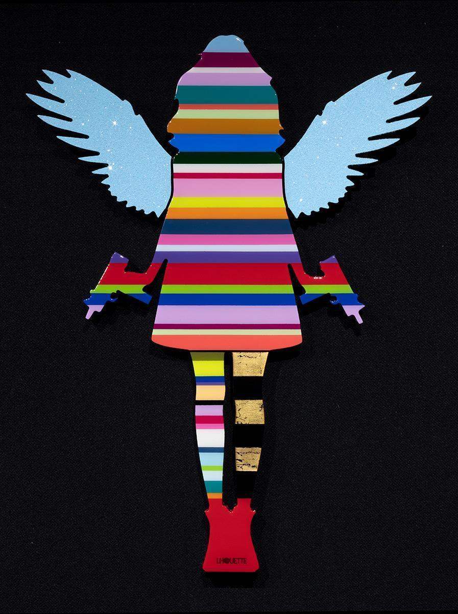 Angel Cake - Diamond Dust Wings II - Original Wall Sculpture - SOLD by artist Lhouette - Wyecliffe Galleries