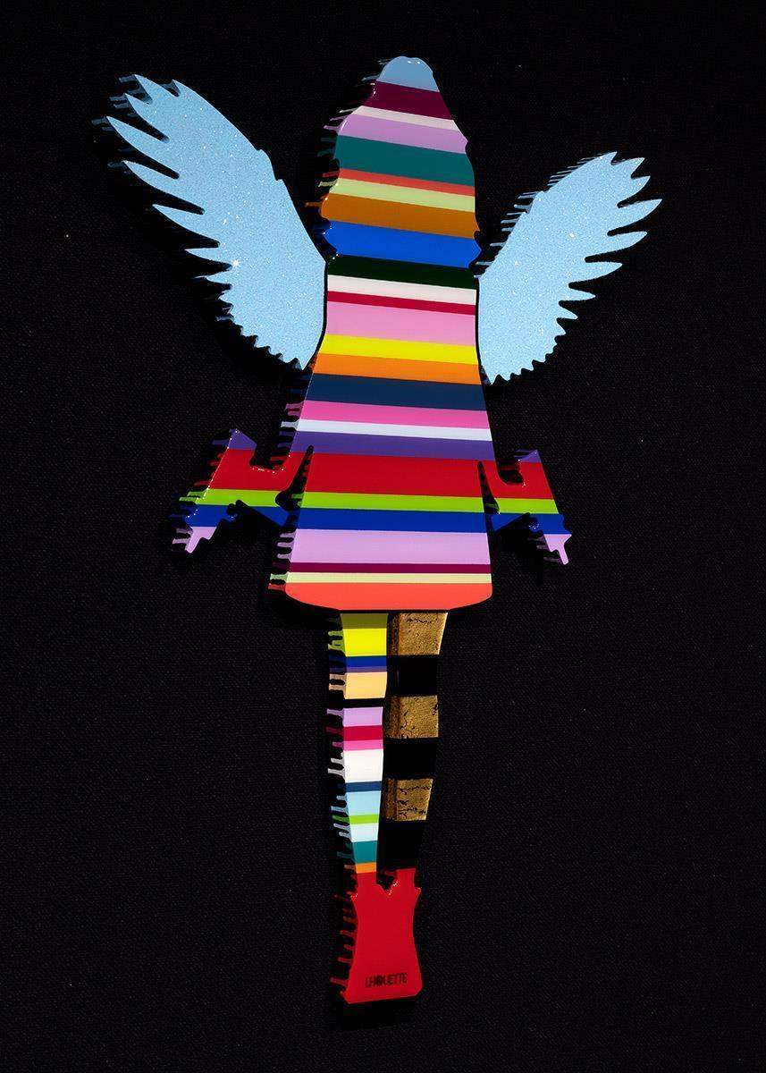 Angel Cake - Diamond Dust Wings II - Original Wall Sculpture - SOLD by artist Lhouette - Wyecliffe Galleries