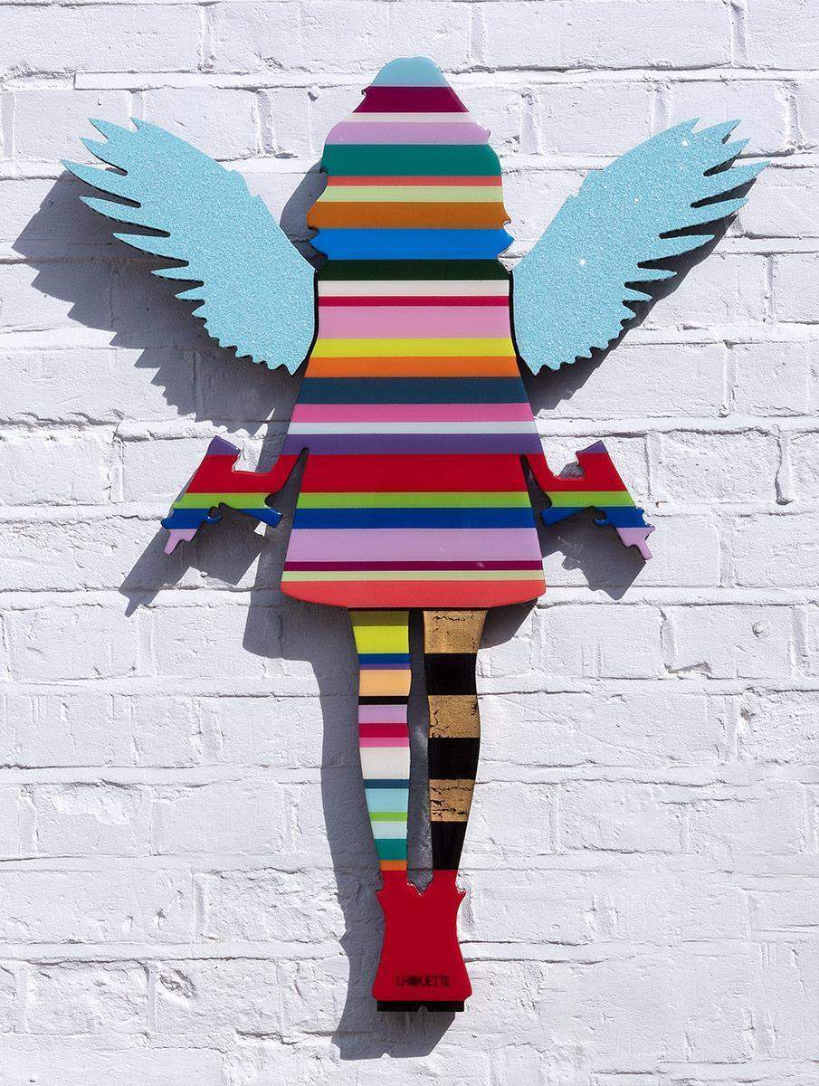 Angel Cake - Diamond Dust Wings II - Original Wall Sculpture - SOLD by artist Lhouette - Wyecliffe Galleries