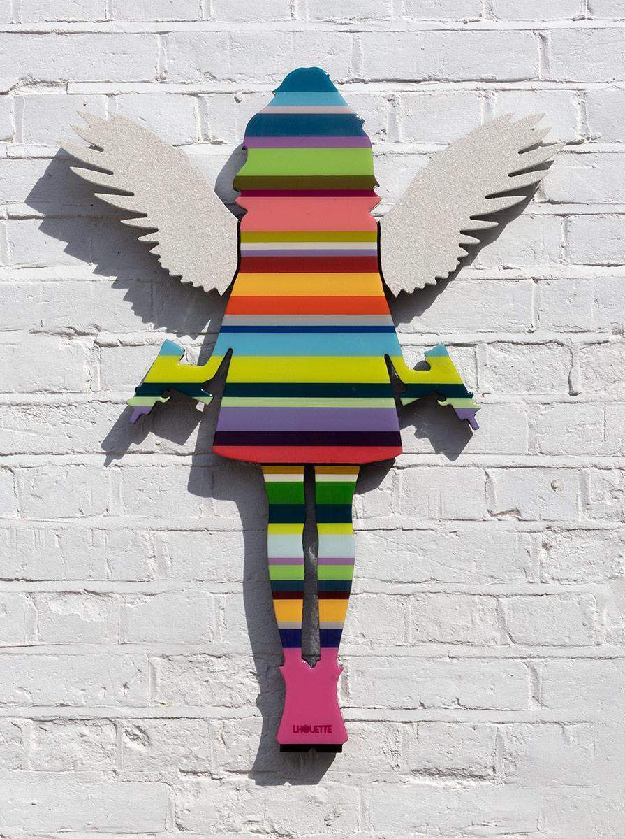 Angel Cake - Diamond Dust Wings III - Original Wall Sculpture - SOLD by artist Lhouette - Wyecliffe Galleries