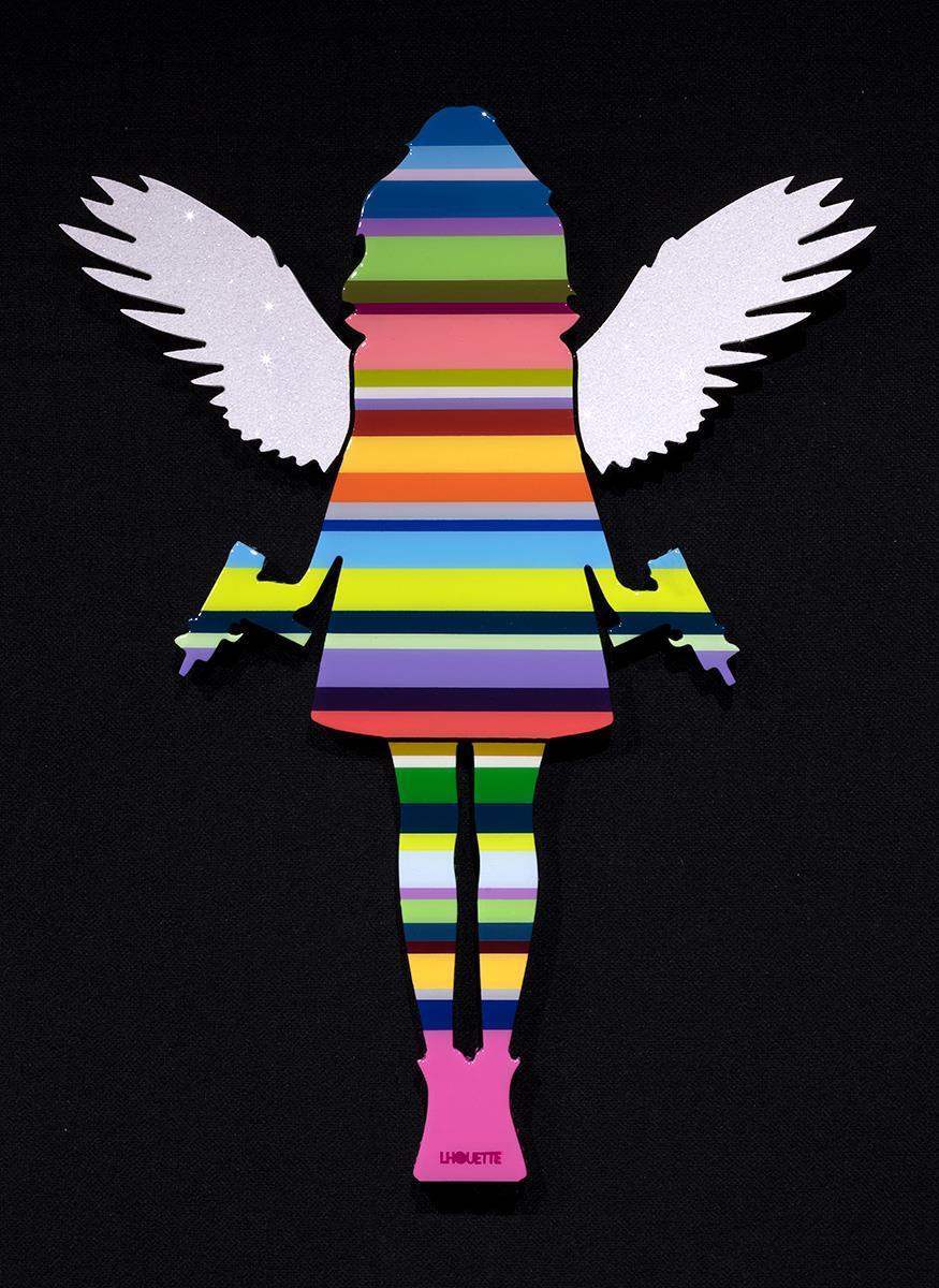 Angel Cake - Diamond Dust Wings III - Original Wall Sculpture - SOLD by artist Lhouette - Wyecliffe Galleries