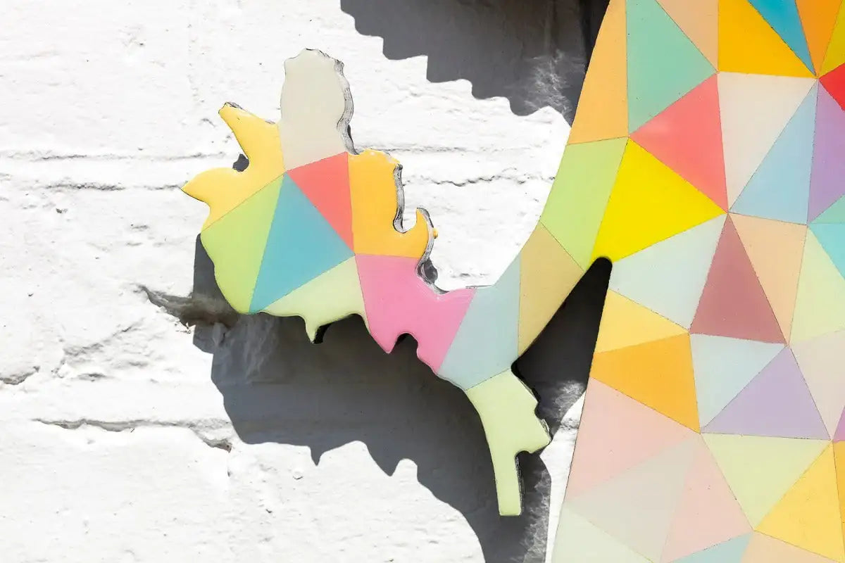 Angel Cake Floral Miniature Geometric Fade - Original Wall Sculpture - SOLD by artist Lhouette - Wyecliffe Galleries