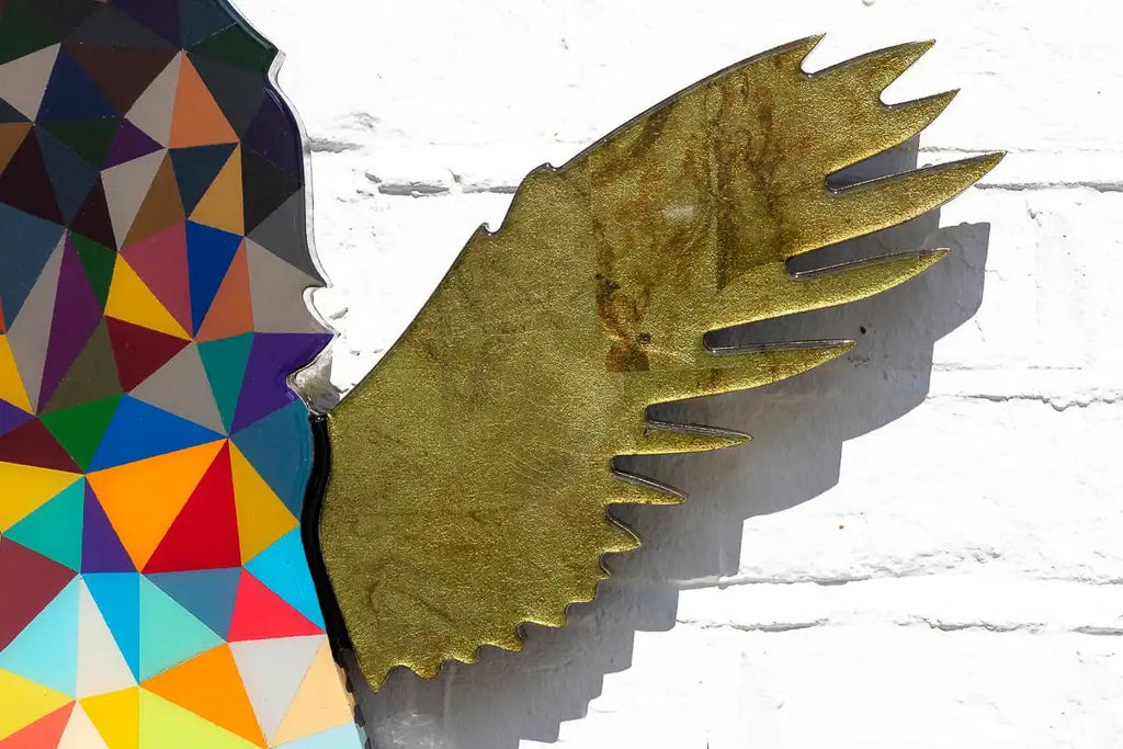 Angel Cake Floral Miniature Geometric Fade - Original Wall Sculpture - SOLD by artist Lhouette - Wyecliffe Galleries