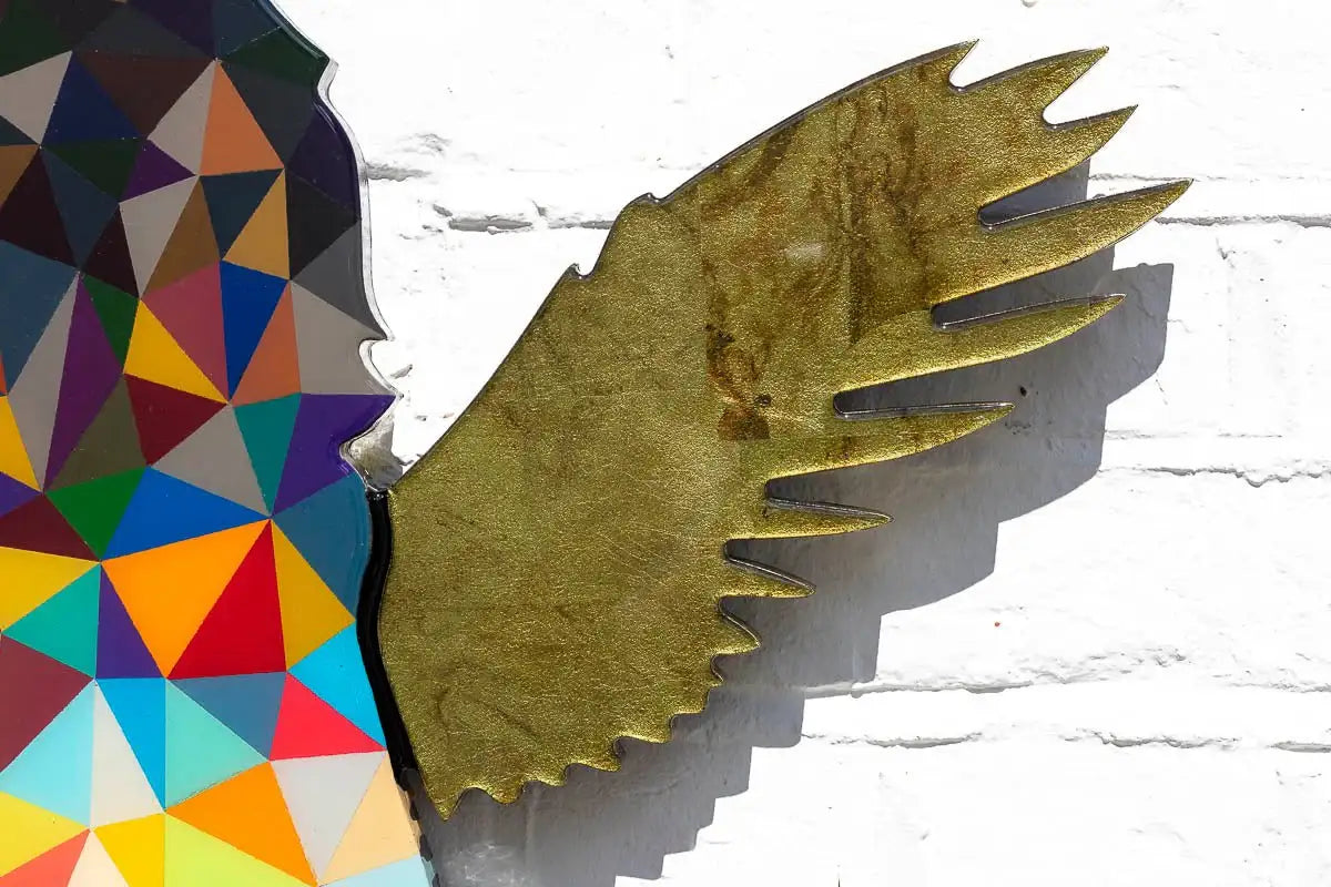 Angel Cake Floral Miniature Geometric Fade - Original Wall Sculpture - SOLD by artist Lhouette - Wyecliffe Galleries