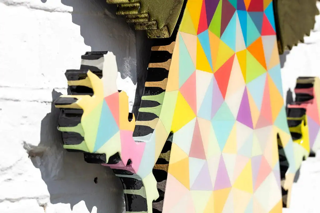 Angel Cake Floral Miniature Geometric Fade - Original Wall Sculpture - SOLD by artist Lhouette - Wyecliffe Galleries