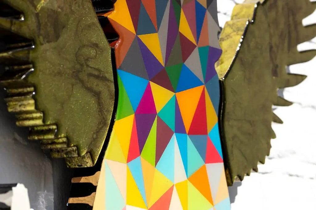 Angel Cake Floral Miniature Geometric Fade - Original Wall Sculpture - SOLD by artist Lhouette - Wyecliffe Galleries