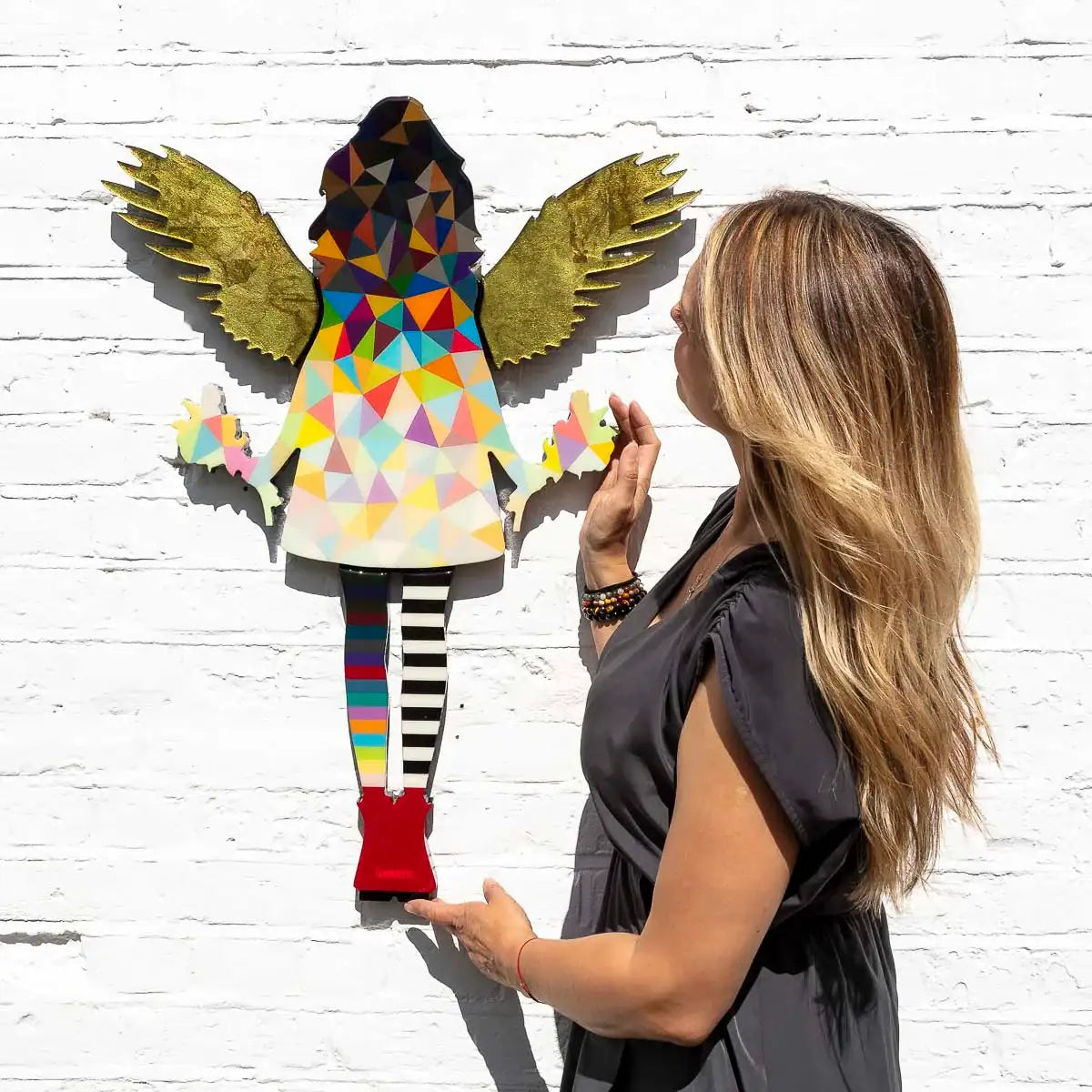 Angel Cake Floral Miniature Geometric Fade - Original Wall Sculpture - SOLD by artist Lhouette - Wyecliffe Galleries