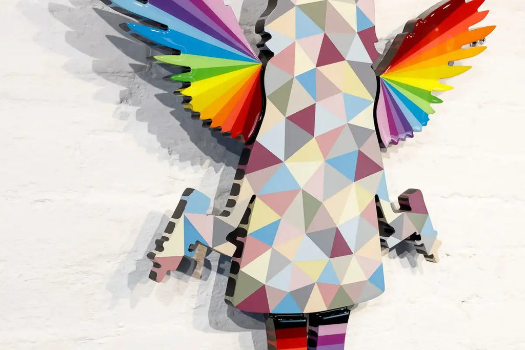 Angel Cake Geometric - Miniature Wall Sculpture - Original - SOLD by artist Lhouette - Wyecliffe Galleries