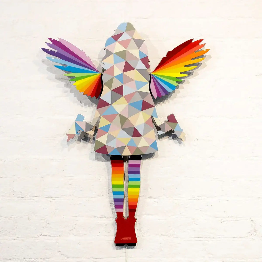 Angel Cake Geometric - Miniature Wall Sculpture - Original - SOLD by artist Lhouette - Wyecliffe Galleries