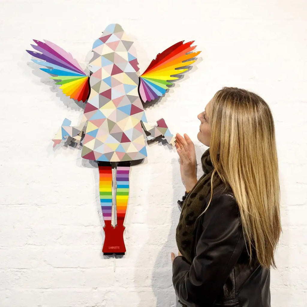 Angel Cake Geometric - Miniature Wall Sculpture - Original - SOLD by artist Lhouette - Wyecliffe Galleries