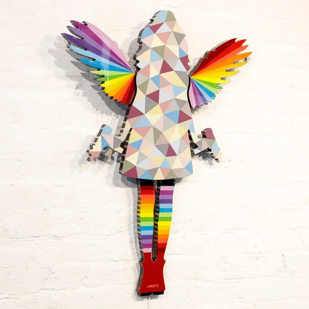 Angel Cake Geometric - Miniature Wall Sculpture - Original - SOLD by artist Lhouette - Wyecliffe Galleries