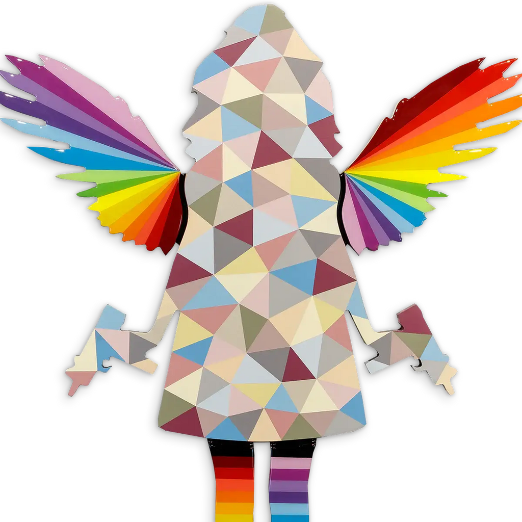 Angel Cake Geometric - Miniature Wall Sculpture - Original - SOLD by artist Lhouette - Wyecliffe Galleries