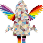 Angel Cake Geometric - Miniature Wall Sculpture - Original - SOLD by artist Lhouette - Wyecliffe Galleries