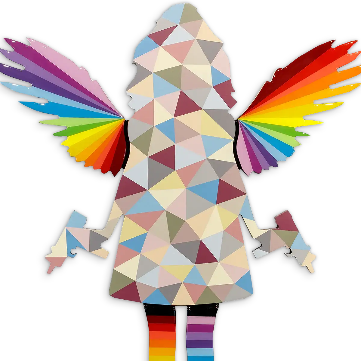 Angel Cake Geometric - Miniature Wall Sculpture - Original - SOLD by artist Lhouette - Wyecliffe Galleries