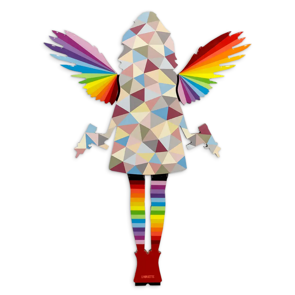 Angel Cake Geometric - Miniature Wall Sculpture - Original - SOLD by artist Lhouette - Wyecliffe Galleries