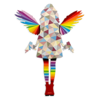 Angel Cake Geometric - Miniature Wall Sculpture - Original - SOLD by artist Lhouette - Wyecliffe Galleries