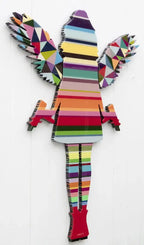 Angel Cake Geometric Wings ( Gloss Resin ) - Original Wall Sculpture - SOLD by artist Lhouette - Wyecliffe Galleries