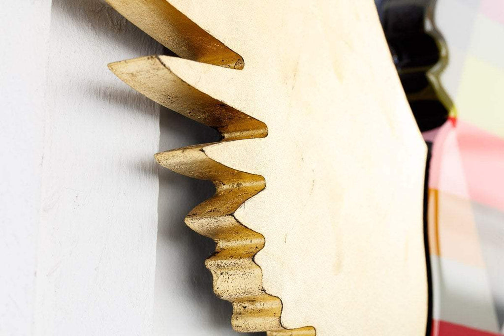 Angel Cake Gold Leaf Wings - Original Wall Sculpture - SOLD by artist Lhouette - Wyecliffe Galleries