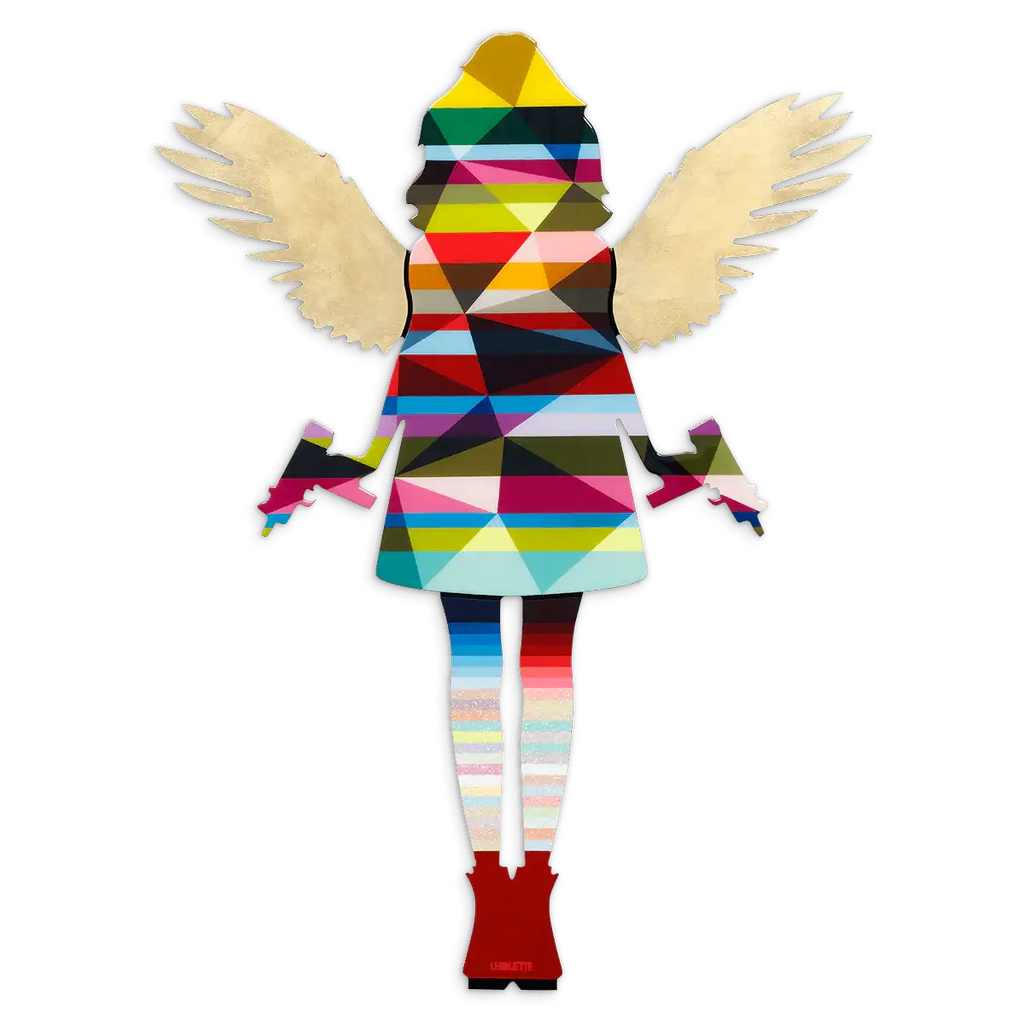 Angel Cake Gold Leaf Wings - Original Wall Sculpture - SOLD by artist Lhouette - Wyecliffe Galleries