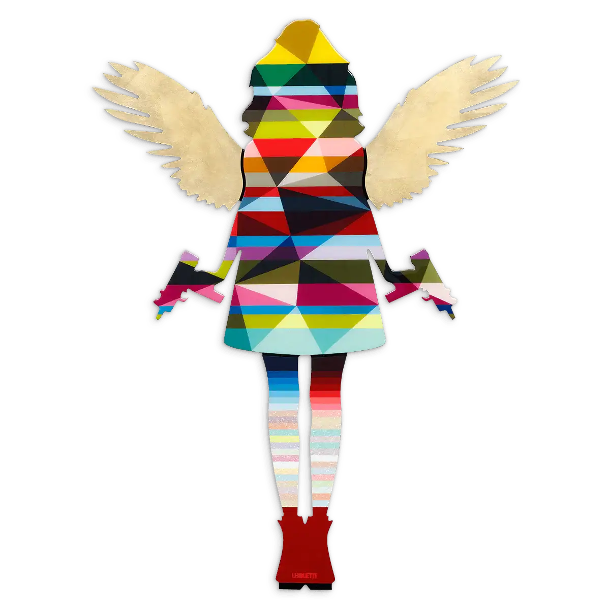 Angel Cake Gold Leaf Wings - Original Wall Sculpture - SOLD by artist Lhouette - Wyecliffe Galleries