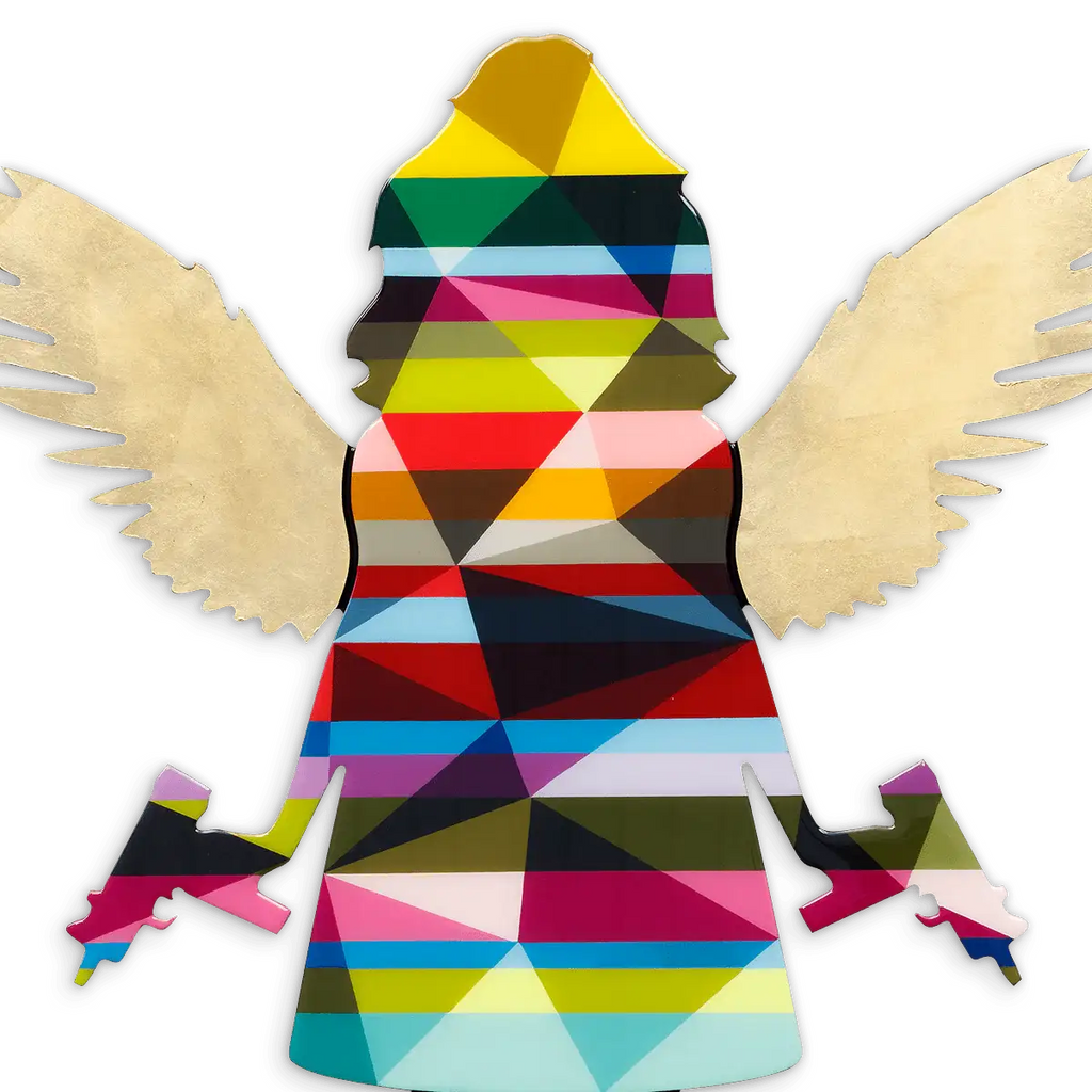 Angel Cake Gold Leaf Wings - Original Wall Sculpture - SOLD by artist Lhouette - Wyecliffe Galleries