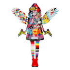 Angel Cake Large Collage Wall Sculpture - Original - SOLD by artist Lhouette - Wyecliffe Galleries