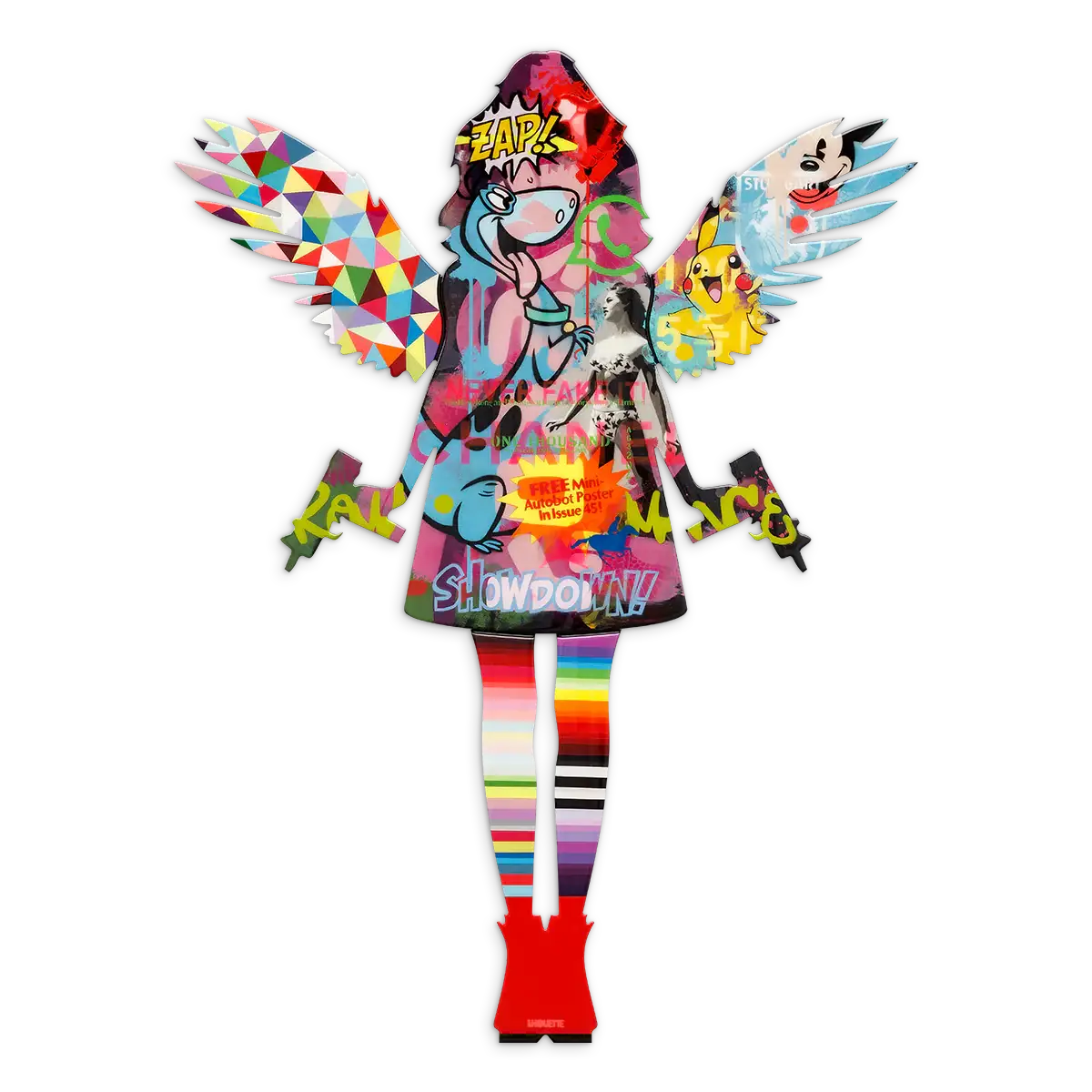 Angel Cake Large Collage Wall Sculpture - Original - SOLD by artist Lhouette - Wyecliffe Galleries