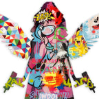 Angel Cake Large Collage Wall Sculpture - Original - SOLD by artist Lhouette - Wyecliffe Galleries