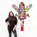 Angel Cake Large Collage Wall Sculpture - Original - SOLD by artist Lhouette - Wyecliffe Galleries