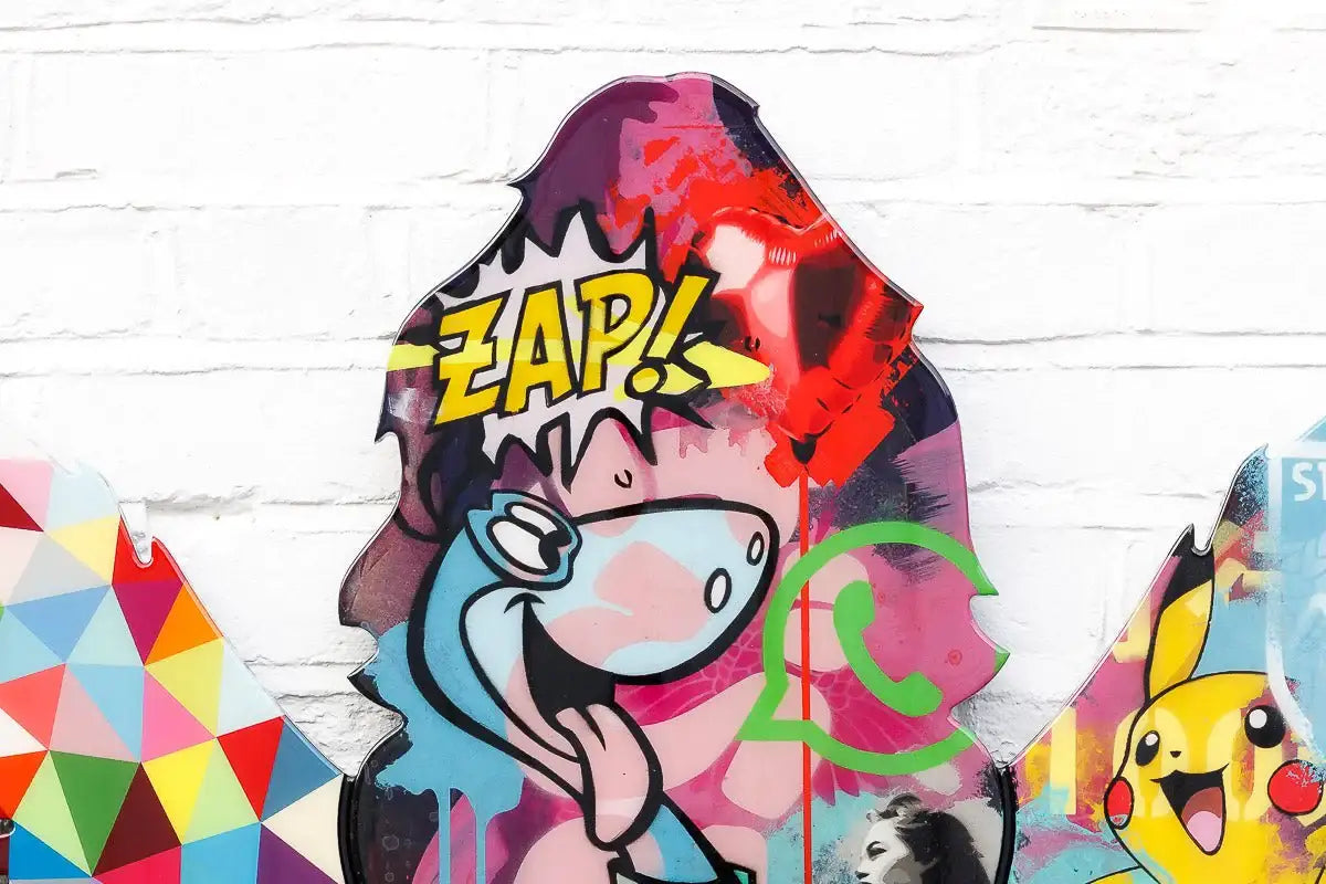 Angel Cake Large Collage Wall Sculpture - Original - SOLD by artist Lhouette - Wyecliffe Galleries