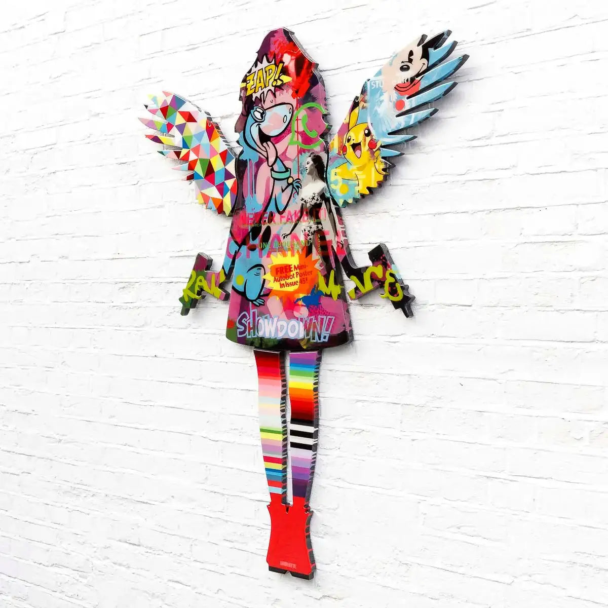 Angel Cake Large Collage Wall Sculpture - Original - SOLD by artist Lhouette - Wyecliffe Galleries