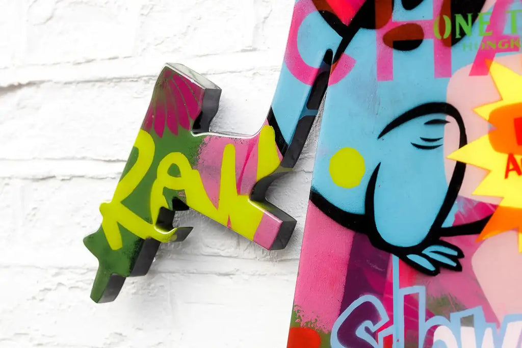 Angel Cake Large Collage Wall Sculpture - Original - SOLD by artist Lhouette - Wyecliffe Galleries