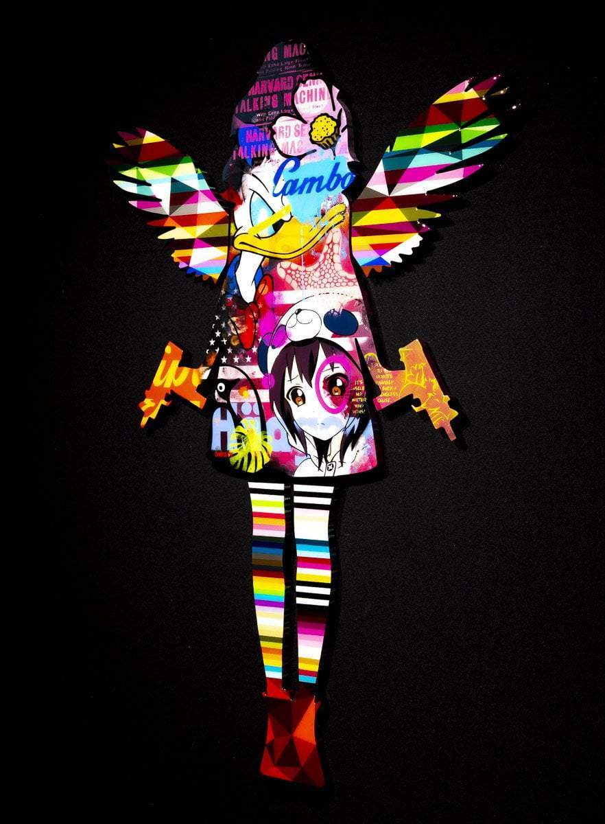 Angel Cake Collage - Original Wall Sculpture - SOLD by artist Lhouette - Wyecliffe Galleries