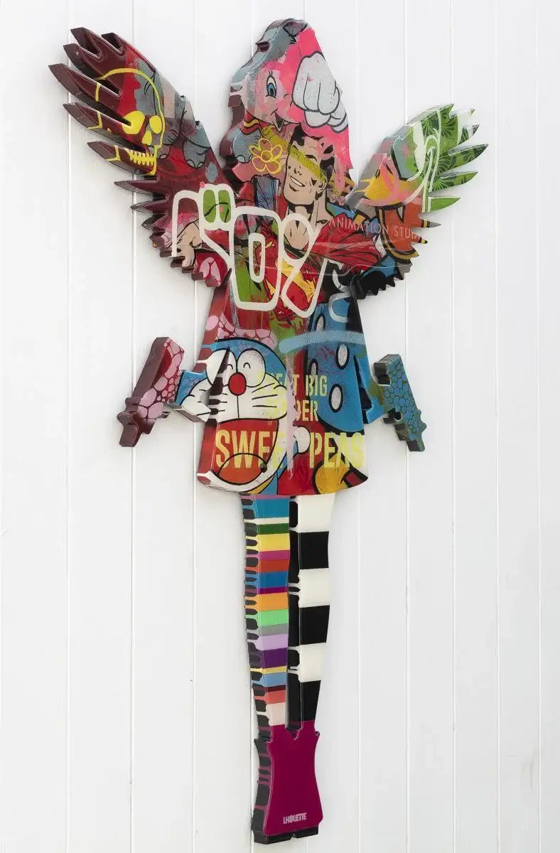 Angel Cake Medium Collage ( Gloss Resin ) - Original Wall Sculpture - SOLD by artist Lhouette - Wyecliffe Galleries