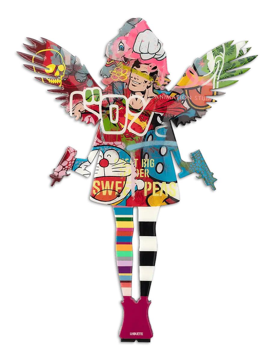 Angel Cake Medium Collage ( Gloss Resin ) - Original Wall Sculpture - SOLD by artist Lhouette - Wyecliffe Galleries