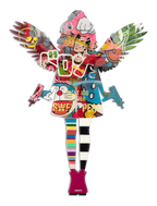 Angel Cake Medium Collage ( Gloss Resin ) - Original Wall Sculpture - SOLD by artist Lhouette - Wyecliffe Galleries