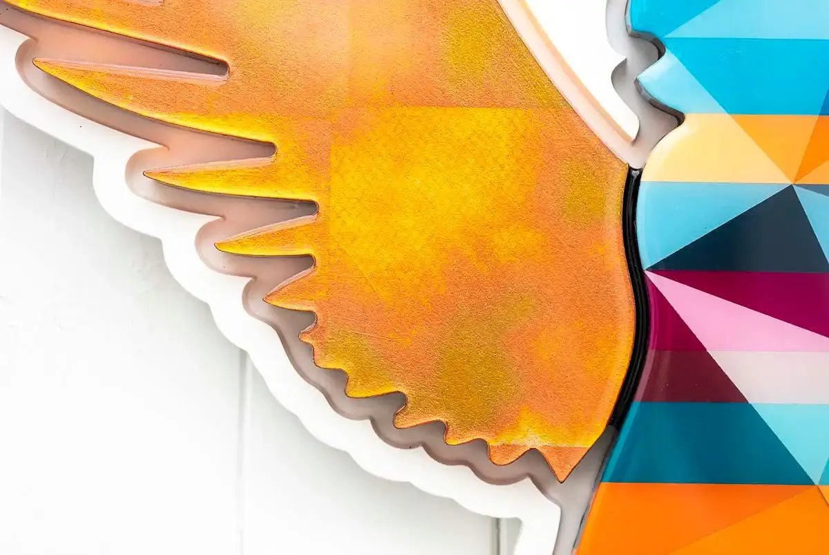 Angel Cake Medium - Framed Geometric - Original - SOLD by artist Lhouette - Wyecliffe Galleries