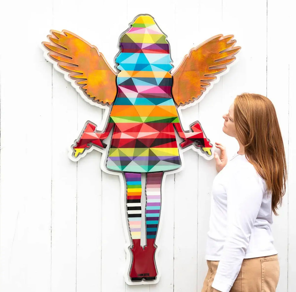 Angel Cake Medium - Framed Geometric - Original - SOLD by artist Lhouette - Wyecliffe Galleries