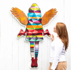 Angel Cake Medium - Framed Geometric - Original - SOLD by artist Lhouette - Wyecliffe Galleries