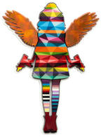 Angel Cake Medium - Framed Geometric - Original - SOLD by artist Lhouette - Wyecliffe Galleries