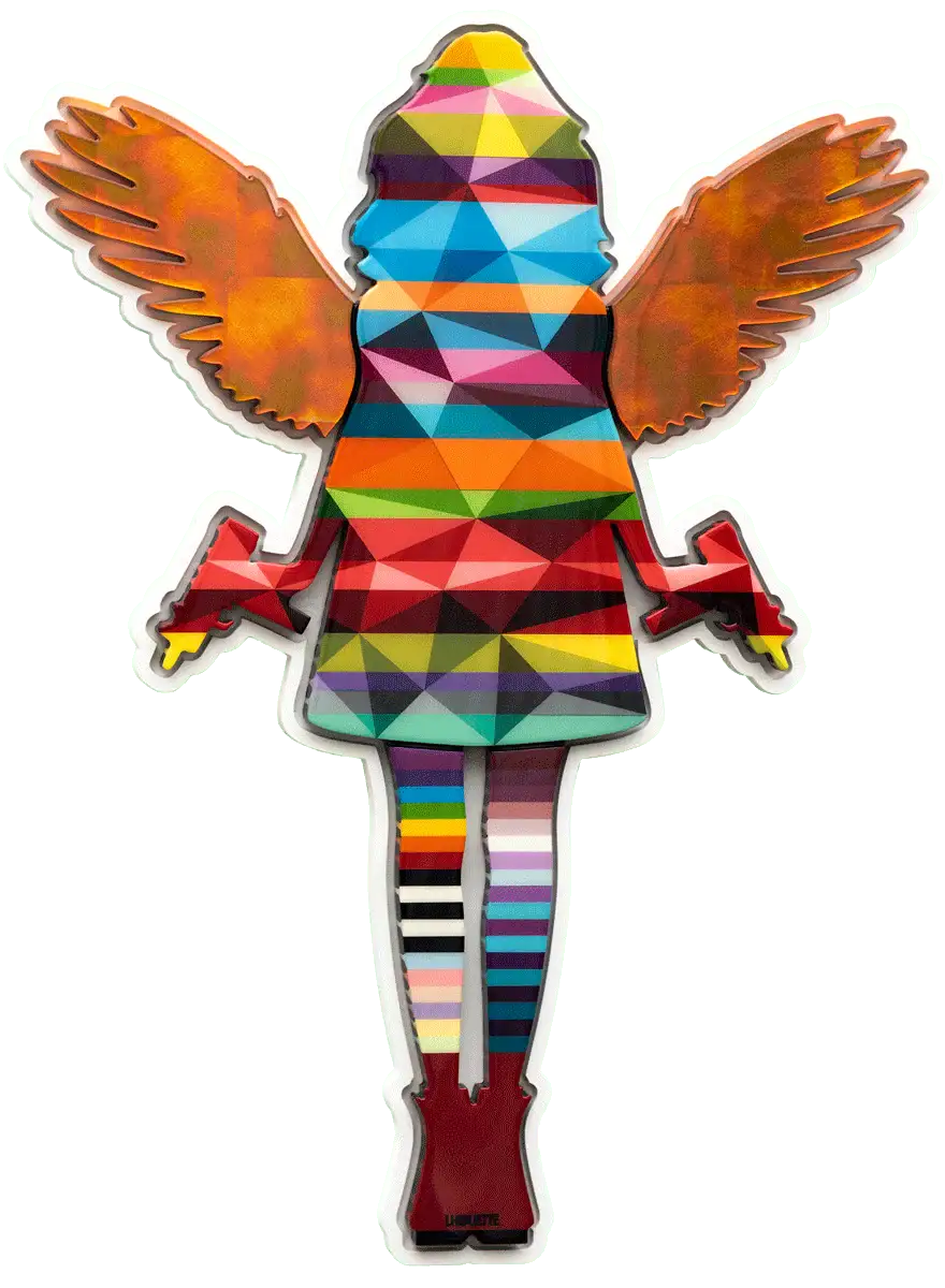 Angel Cake Medium - Framed Geometric - Original - SOLD by artist Lhouette - Wyecliffe Galleries