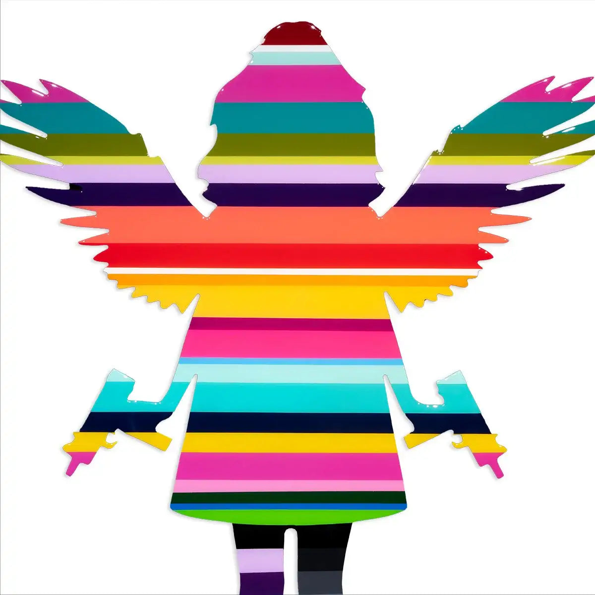 Angel Cake Rainbow Striped - Original Wall Sculpture - SOLD by artist Lhouette - Wyecliffe Galleries