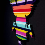 Angel Cake Rainbow Striped - Original Wall Sculpture - SOLD by artist Lhouette - Wyecliffe Galleries