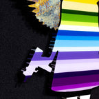 Angel Cake Striped, Metallic Wings - Original Wall Sculpture - SOLD by artist Lhouette - Wyecliffe Galleries