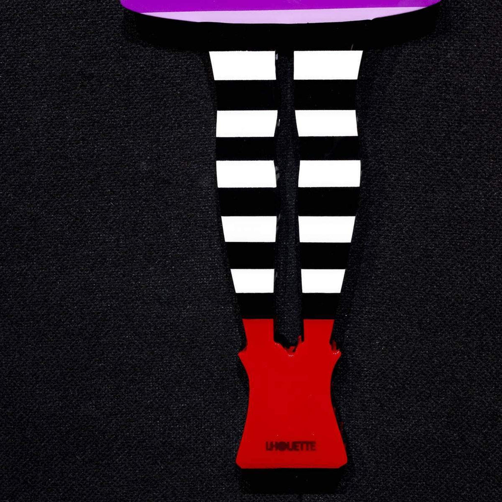 Angel Cake Striped, Metallic Wings - Original Wall Sculpture - SOLD by artist Lhouette - Wyecliffe Galleries