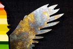 Angel Cake Striped, Metallic Wings - Original Wall Sculpture - SOLD by artist Lhouette - Wyecliffe Galleries