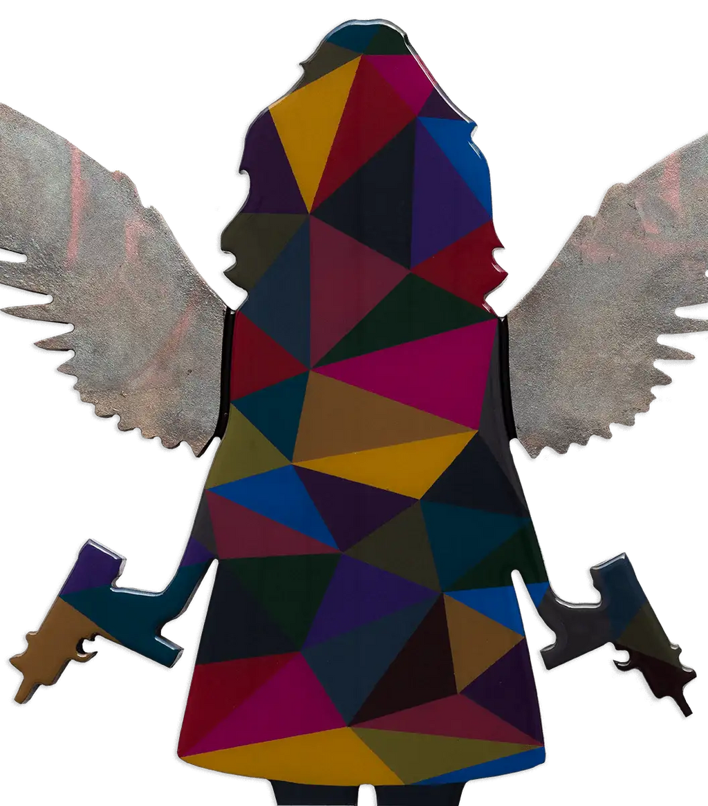 Angel Cake Mini Geo and Bronze - Original Wall Sculpture - SOLD by artist Lhouette - Wyecliffe Galleries