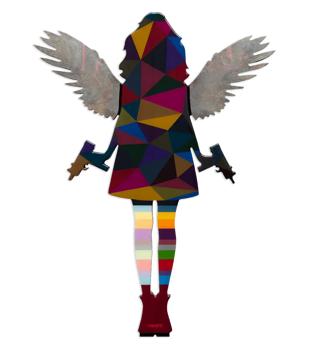 Angel Cake Mini Geo and Bronze - Original Wall Sculpture - SOLD by artist Lhouette - Wyecliffe Galleries